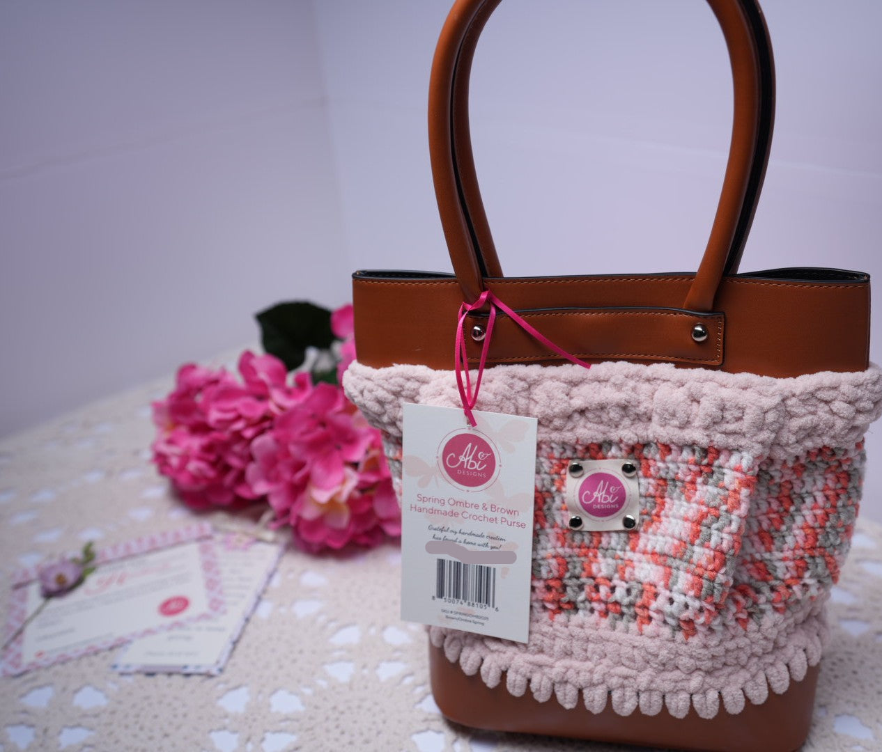 Spring Ombre & Brown Handmade Crochet Purse