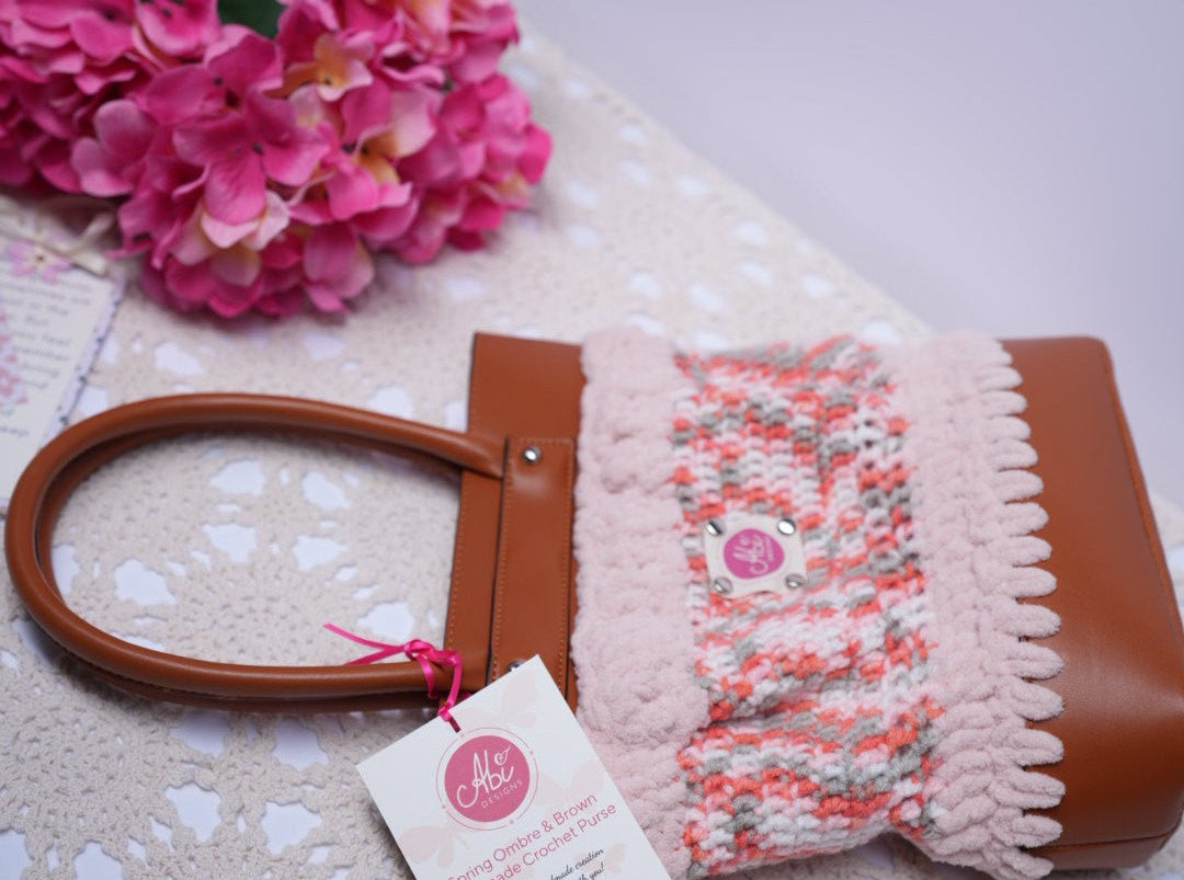 Spring Ombre & Brown Handmade Crochet Purse