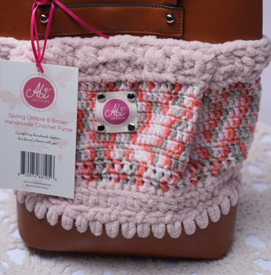 Spring Ombre & Brown Handmade Crochet Purse